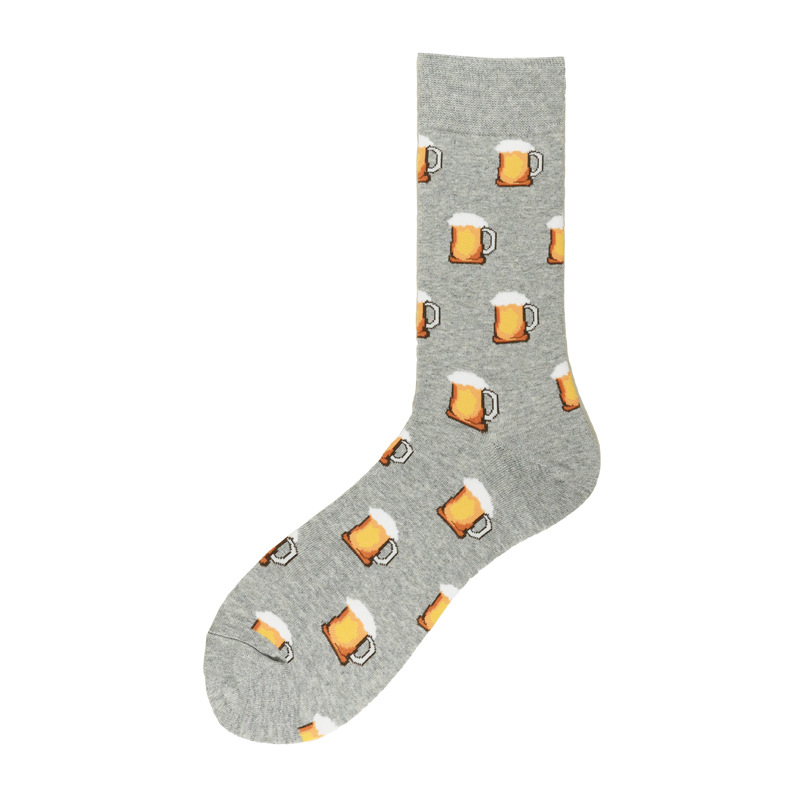 Tide Autumn And Winter Socks Food Hamburger Hot Dog Lovers Series Couple Wild Cotton Socks Creative Socks